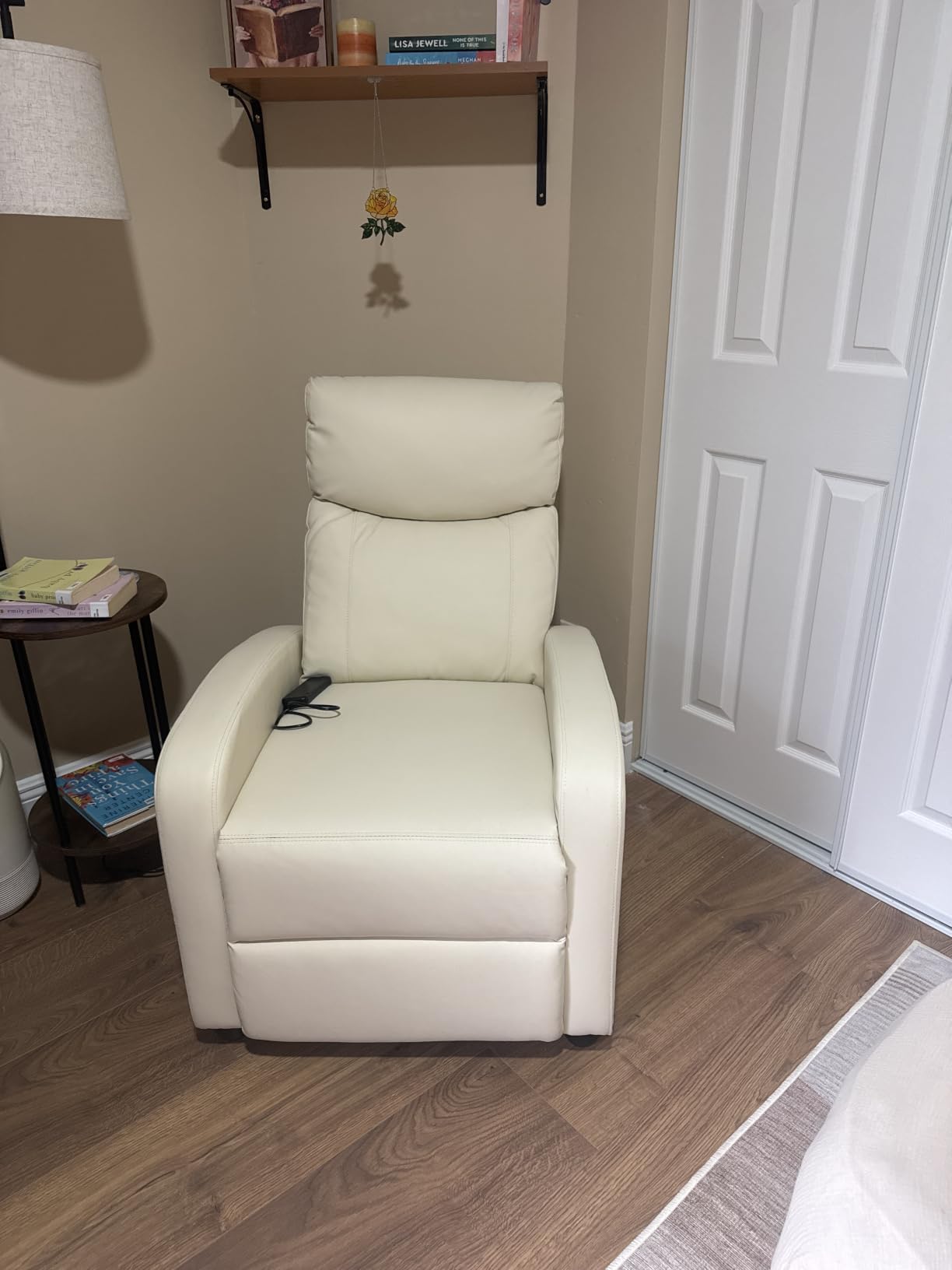 Sweetcrispy Massage Recliner Chair for Adults, Adjustable Home Theater Seating with Lumbar Support for Living Room, Modern Fabric Reclining for Small Space, Grey customer photo 2
