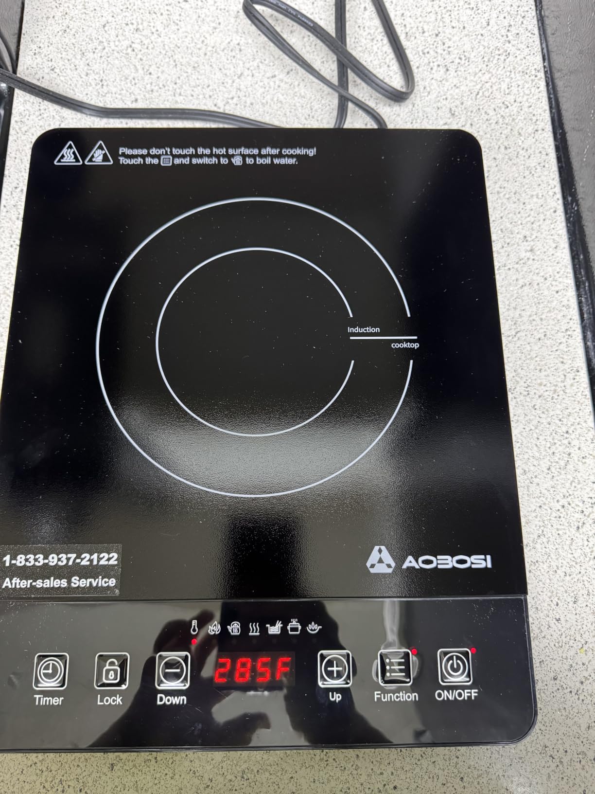 AAOBOSI Portable Induction Cooktop, 1800W, 20 Temp & Power Levels, Timer customer photo 2