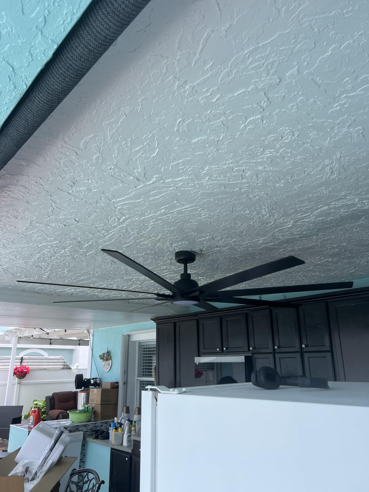 Newday 52 Inch Black IP66 Waterproof Outdoor Ceiling Fan with Light Remote customer photo 1