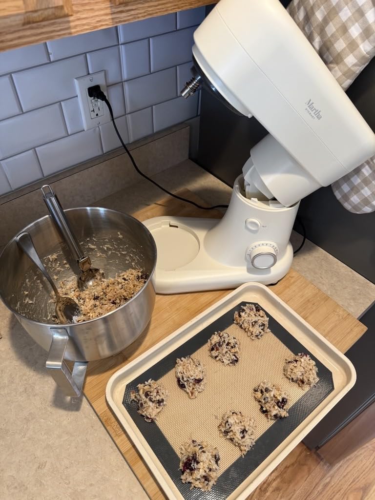 Martha Stewart 5.3QT Tilt Head Stand Mixer, 12 Speeds, Stainless Steel Bowl | Dough Hook, Stainless Whisk, Beater, Removable Splash Shield, Bread, Cake & Whipping, Electric Kitchen Mixer, Caviar Gray customer photo 2