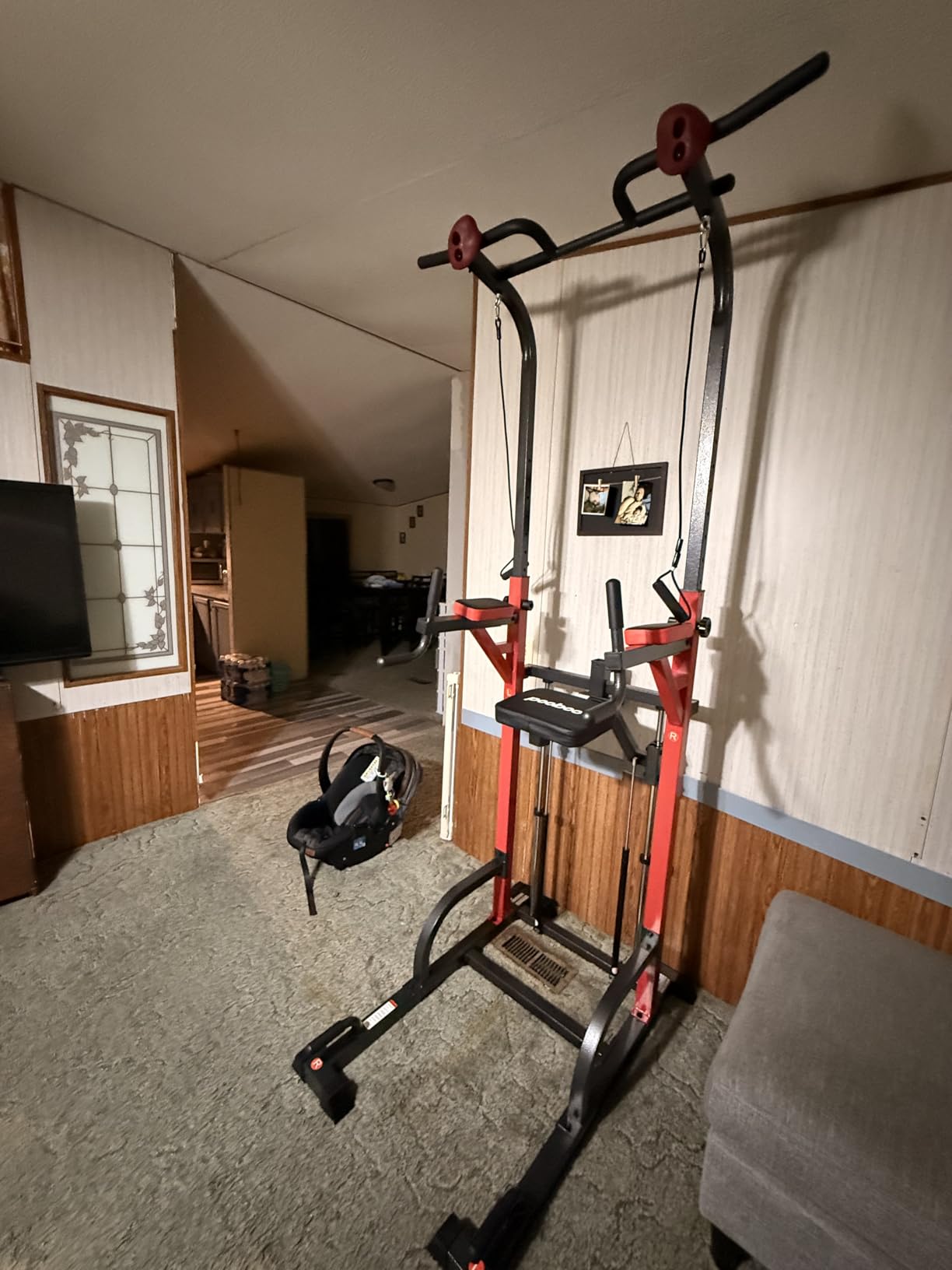 Pull Up Bar Power Tower Dip Station, 450LB Adjustable Home Gym Equipment customer photo 1