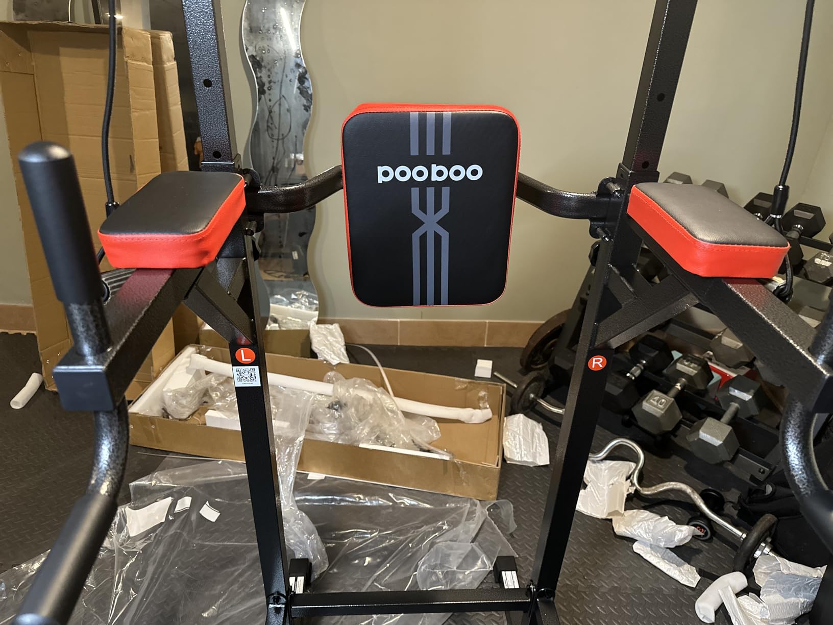 Pull Up Bar Power Tower Dip Station, 450LB Adjustable Home Gym Equipment customer photo 2