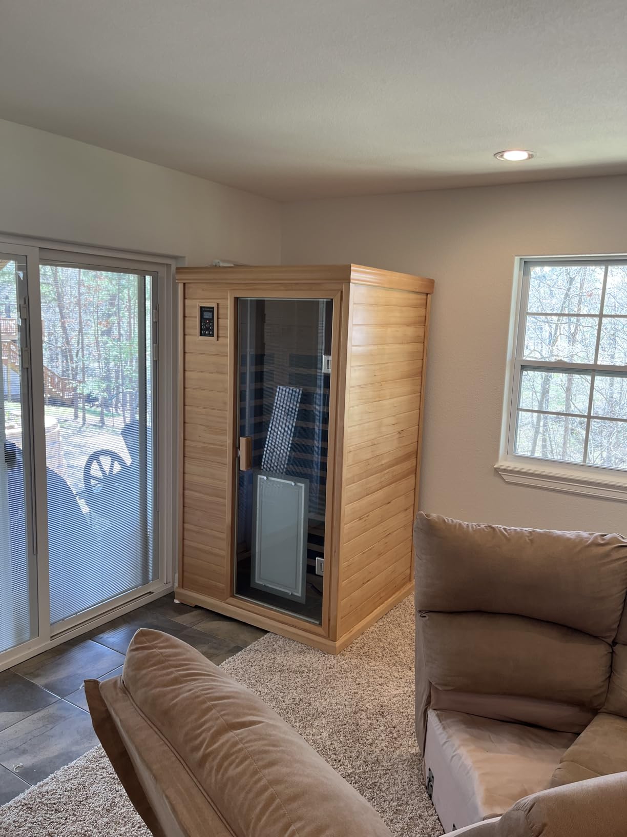 Kanlanth 1 Person Sauna, Low EMF Far Infrared Indoor Dry Sauna Room, 905W customer photo 2