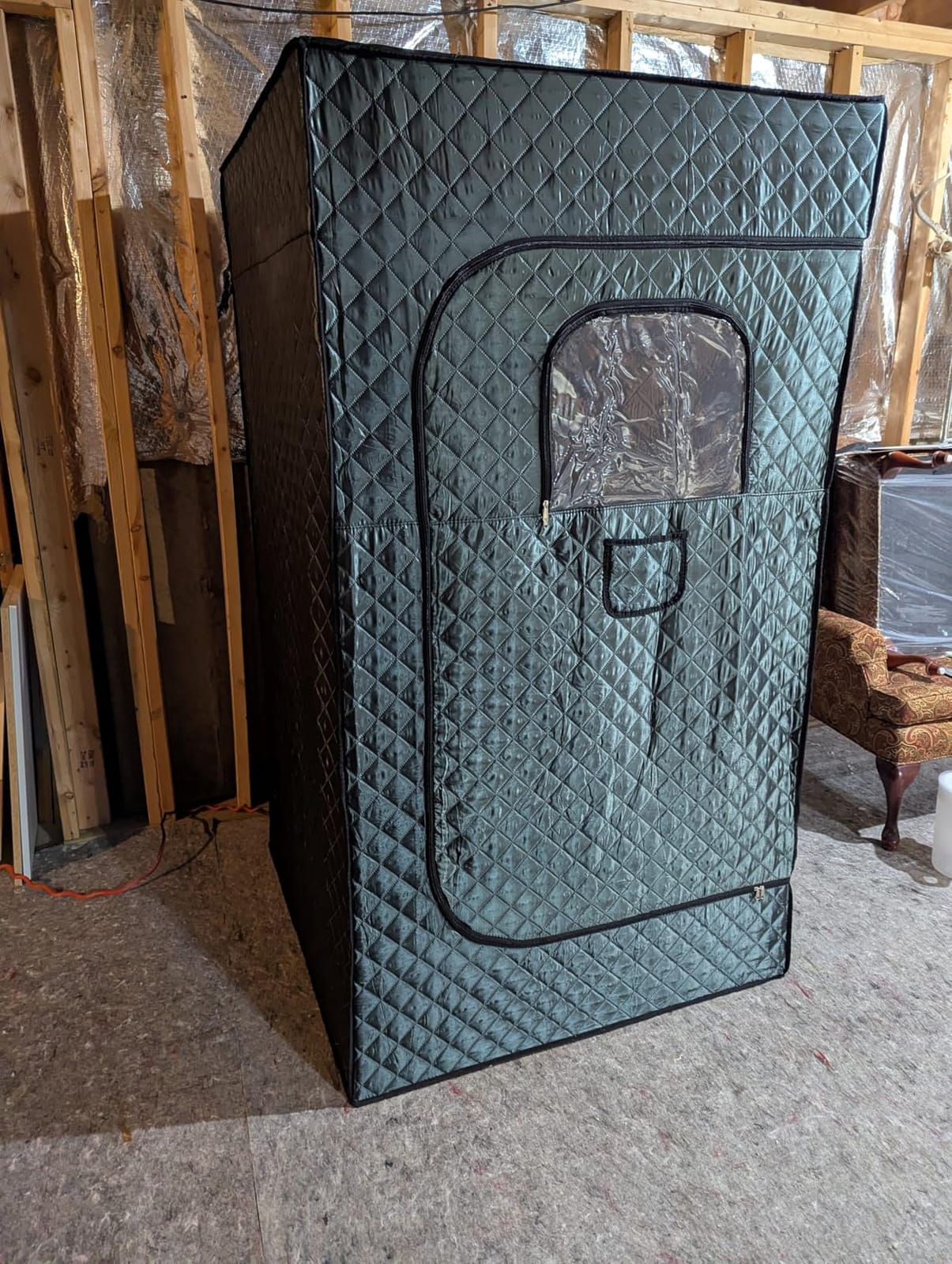 Albott 4-6 Person 8.2 FT Outdoor Sauna Tent with Wood Burning Stove | Portable Camping Sauna with 3-Layer Thermal Oxford Fabric, Open-View Windows, Ground Nails & Wind Ropes for Outdoor Use customer photo 2