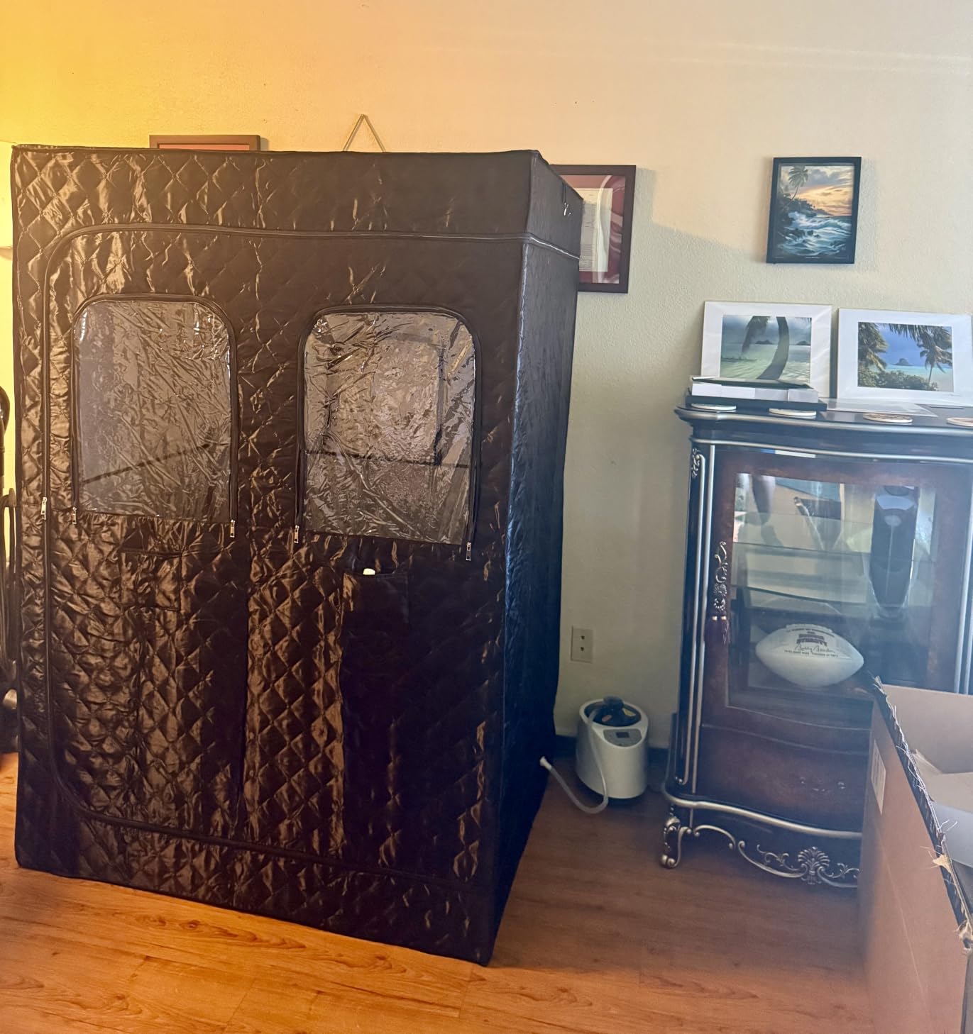 I-THERA-U 2 Person Sauna Portable Infrared Sauna Box, Upgraded Home Sauna Tent with 160 LEDs Dual 660nm & 850nm Red Light, 2 Steamers, 5-Layer Waterproof, 99-Min Timer & Remote for Relaxation customer photo 1