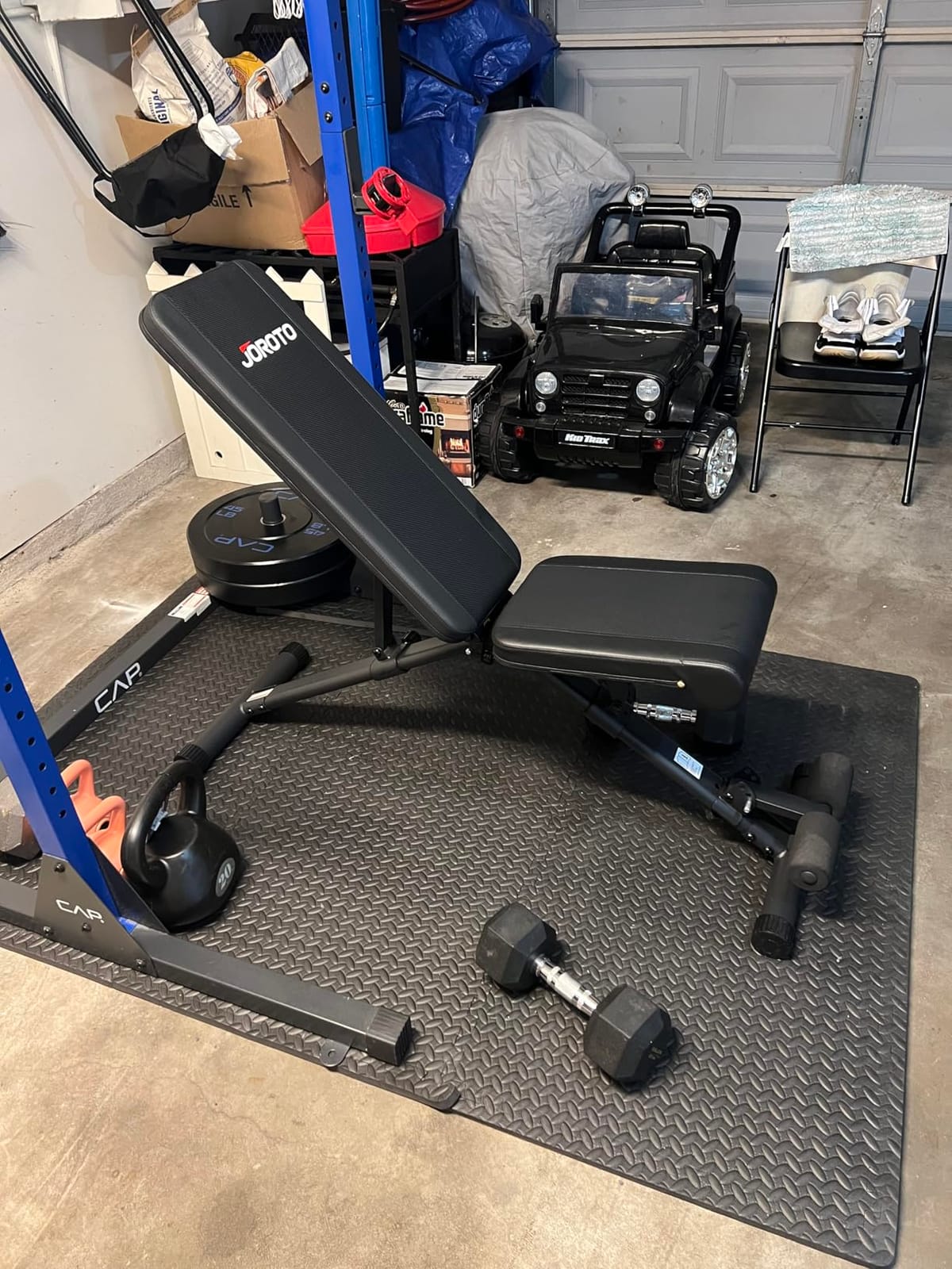 JOROTO Adjustable Weight Bench, Foldable Incline Decline Flat Workout Bench | ASTM-Certified 1300LBS, Hyper Back, Leg Extension and Preacher Curl, All-in-One Roman Chair, Ab Sit-Up Bench for Home Gym customer photo 1