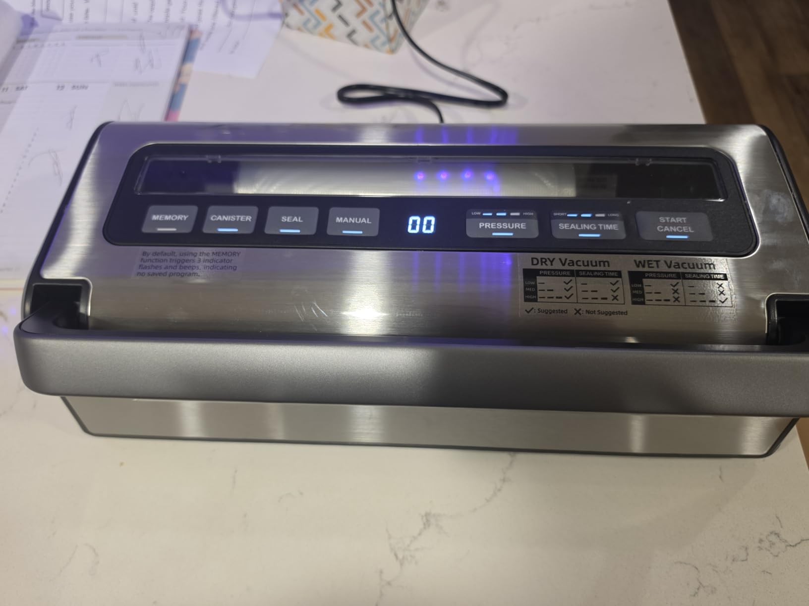 AAOBOSI 95KPa 9-in-1 Wet/Dry Vacuum Sealer, 8X Freshness | Seals Liquids, Meats & Wet/Dry Foods, 95KPa Suction, 1-Hand Lock, Smart Memory, Removable Drip Tray, Built-in Cutter & Starter Kit customer photo 1