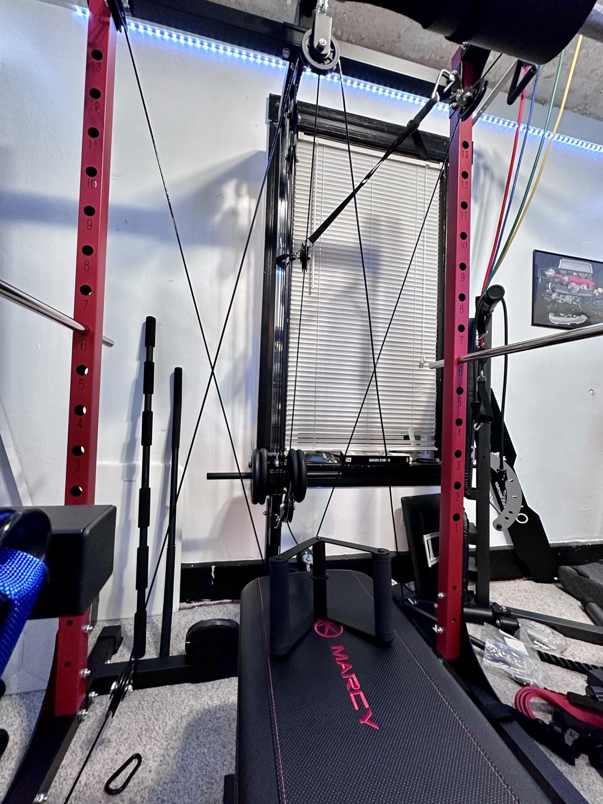 Mikolo F4 2.0 Power Cage with Dual-Track Smooth Pulley System, 1200LBS Power Rack with Leg Hold-Down for Heavy LAT Pulldowns customer photo 2