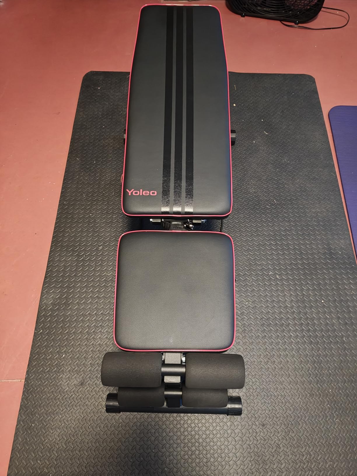 YOLEO 6-in-1 Weight Bench Set, 880LBS Adjustable Bench with Rack & Curl Pad customer photo 1