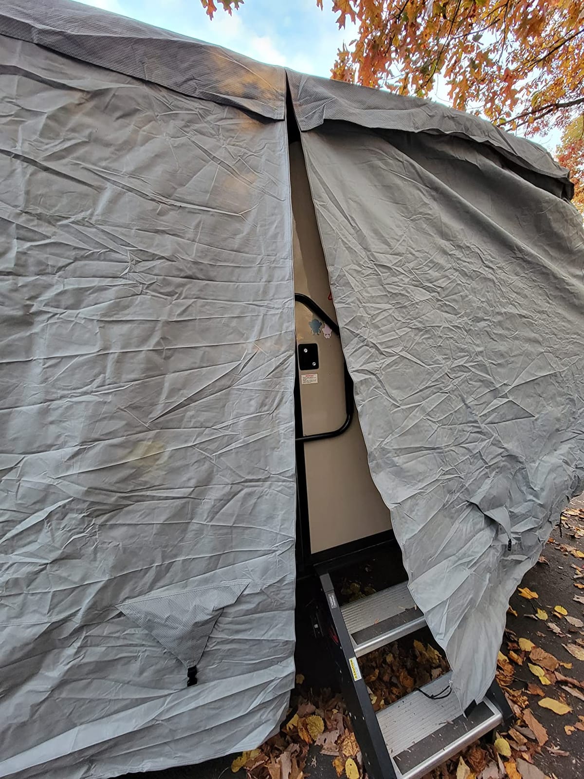 5th Wheel RV Covers 40' ~ 44', Upgraded 9-Layers Top Fifth Wheel Travel Trailer Cover, Windproof Waterproof Toy Hauler Camper Cover RV Skirting for Winter Snow Protection customer photo 1