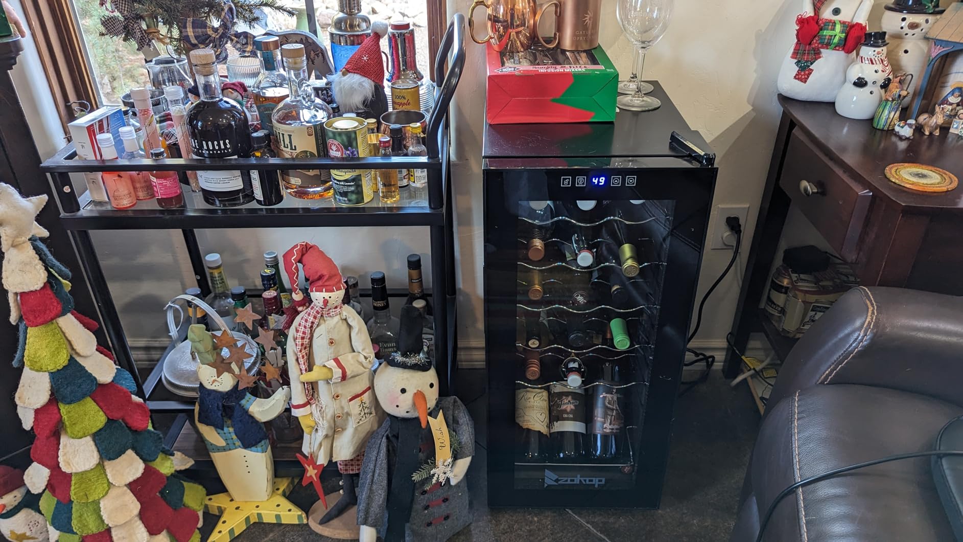 ROVSUN 15 Inch Dual Zone Wine Fridge, 26 Bottle Wine Cooler Refrigerator customer photo 2