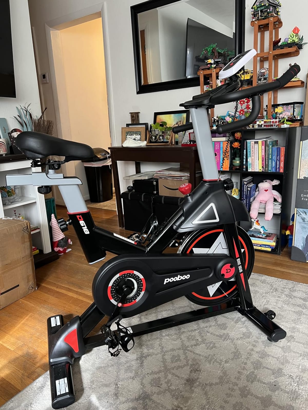 Air Resistance Fan Exercise Bike, Upright Stationary Indoor Cycling Bike, Bluetooth Connected Fan Bike with Dual Action Handlebars and Dual‑Layer Transmission System for Home Gym Full‑Body Cardio Exercise customer photo 1