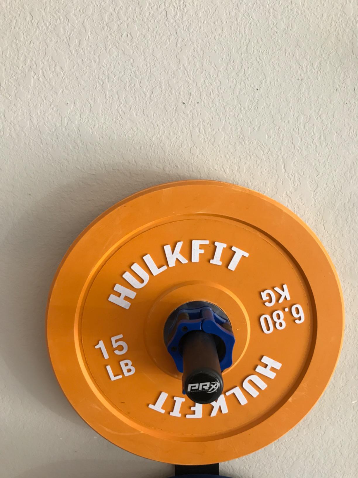 HULKFIT 2-Inch Olympic Rubber Weight Plates Sets, Bumper Plates Weights Set for Strength Training, 70-370LB Set, Black customer photo 1