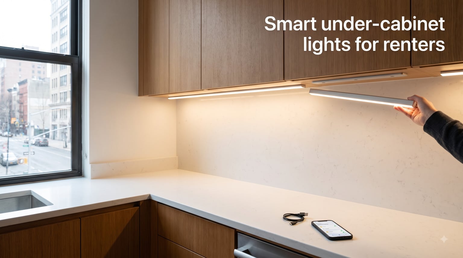 Smart under-cabinet lights for renters