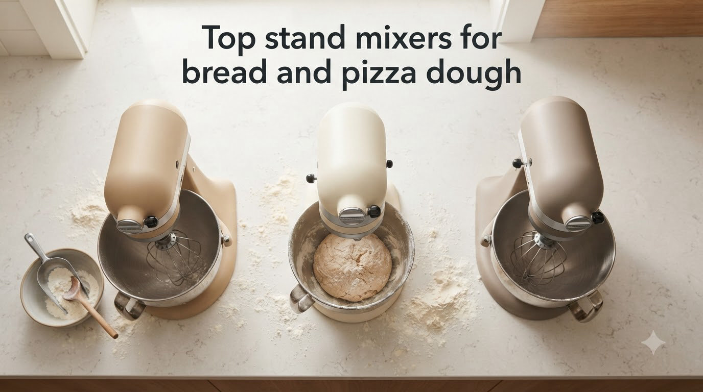 Top stand mixers for bread and pizza dough