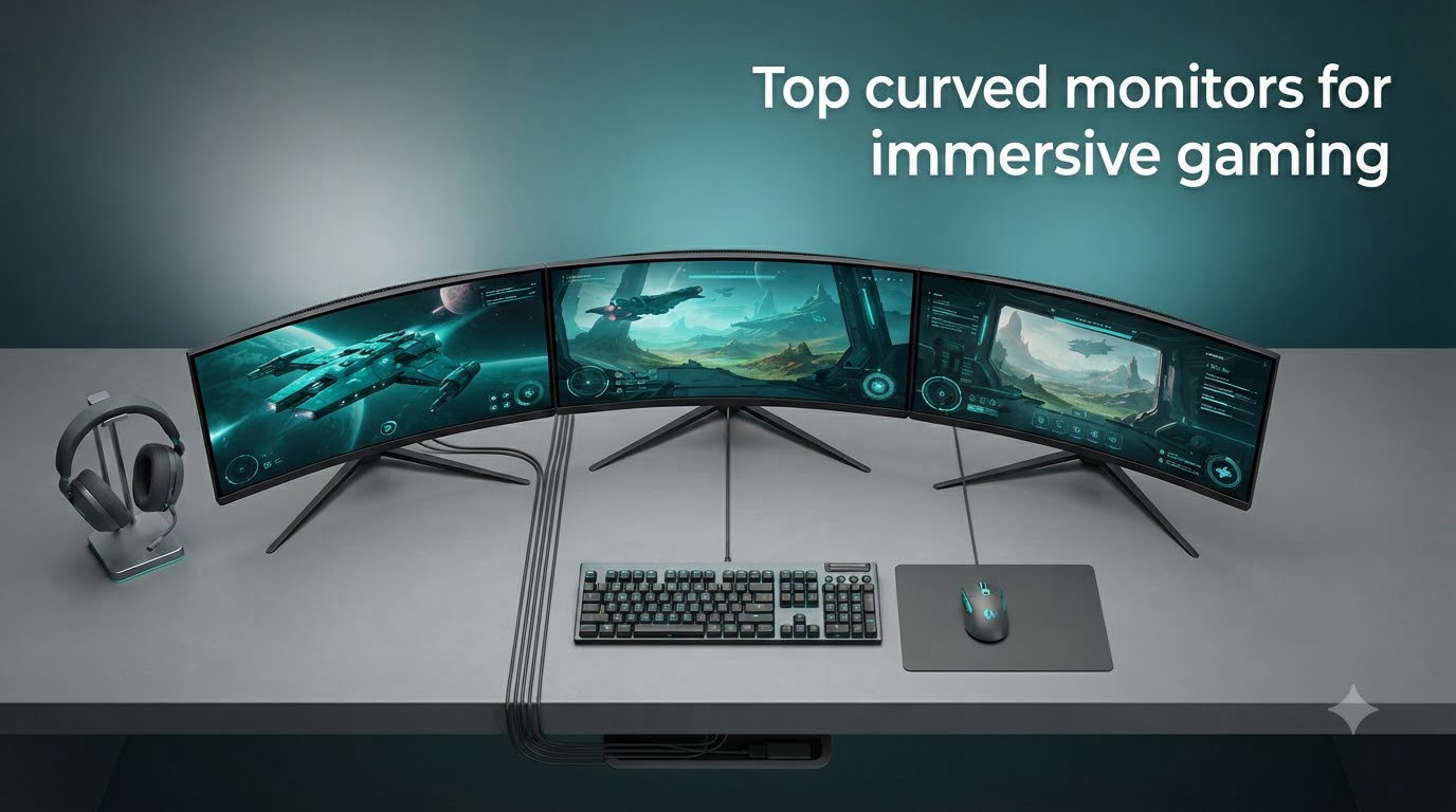 Top curved monitors for immersive gaming