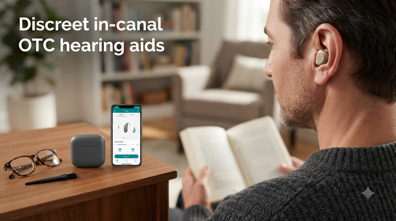 Discreet in-canal OTC hearing aids