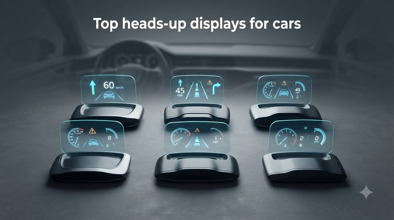Top heads-up displays for cars