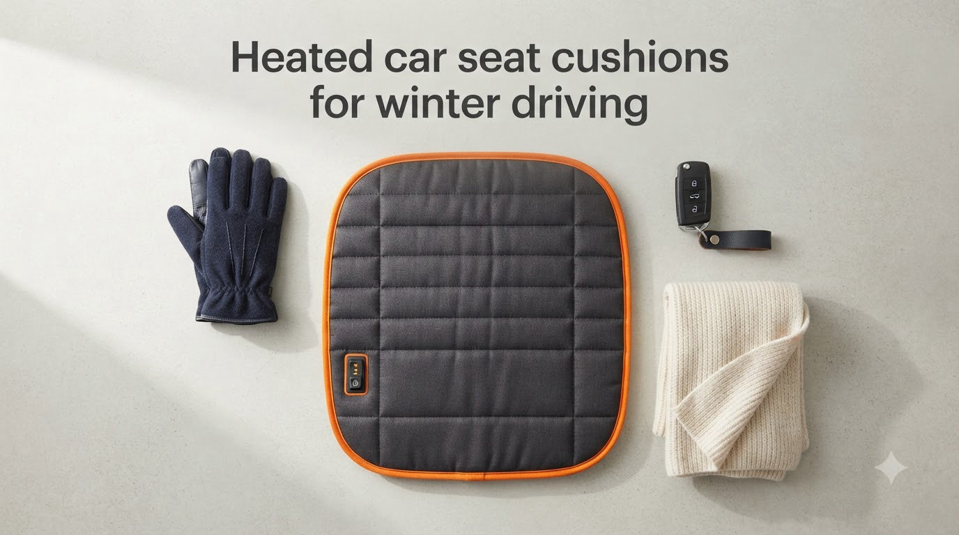 Heated car seat cushions for winter driving