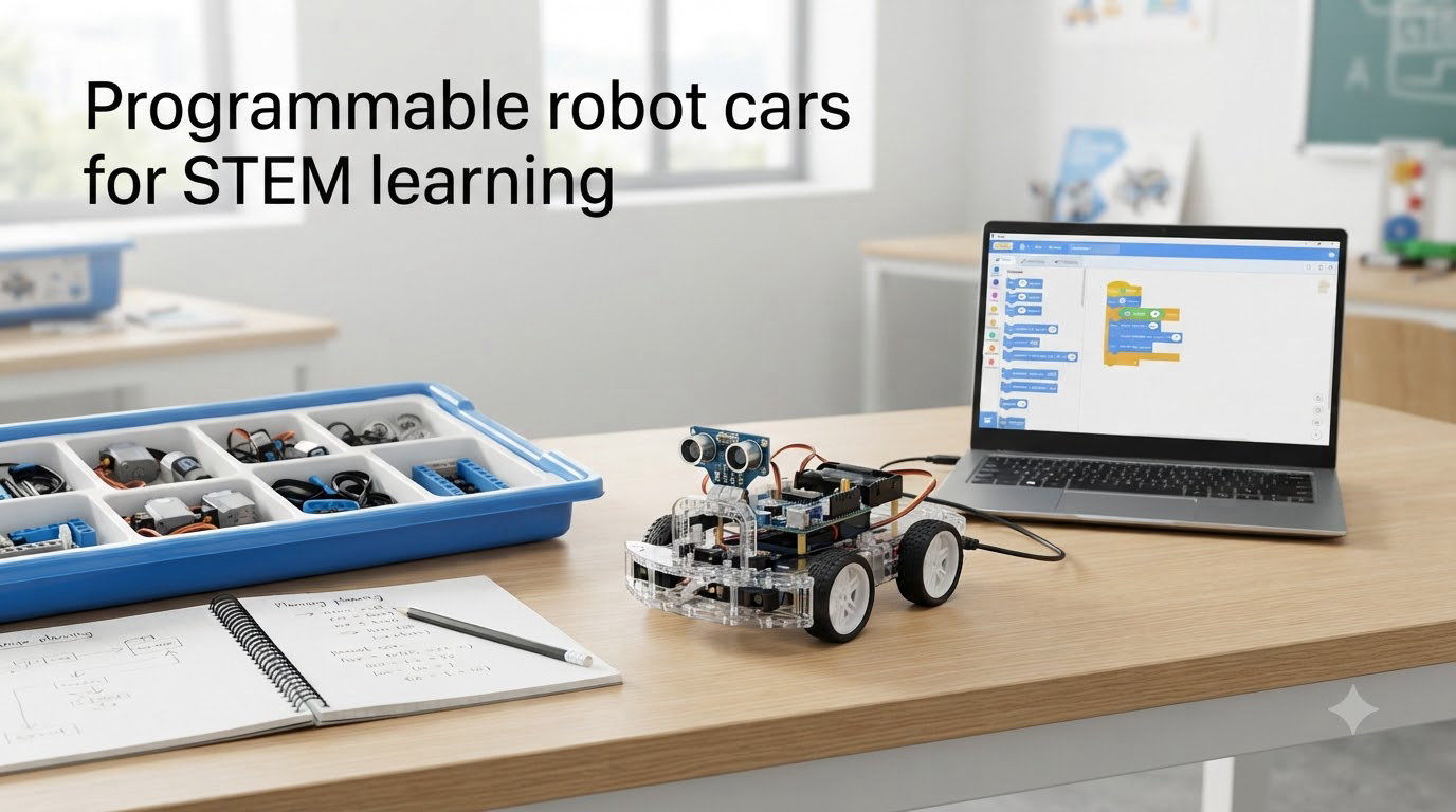 Programmable robot cars for STEM learning