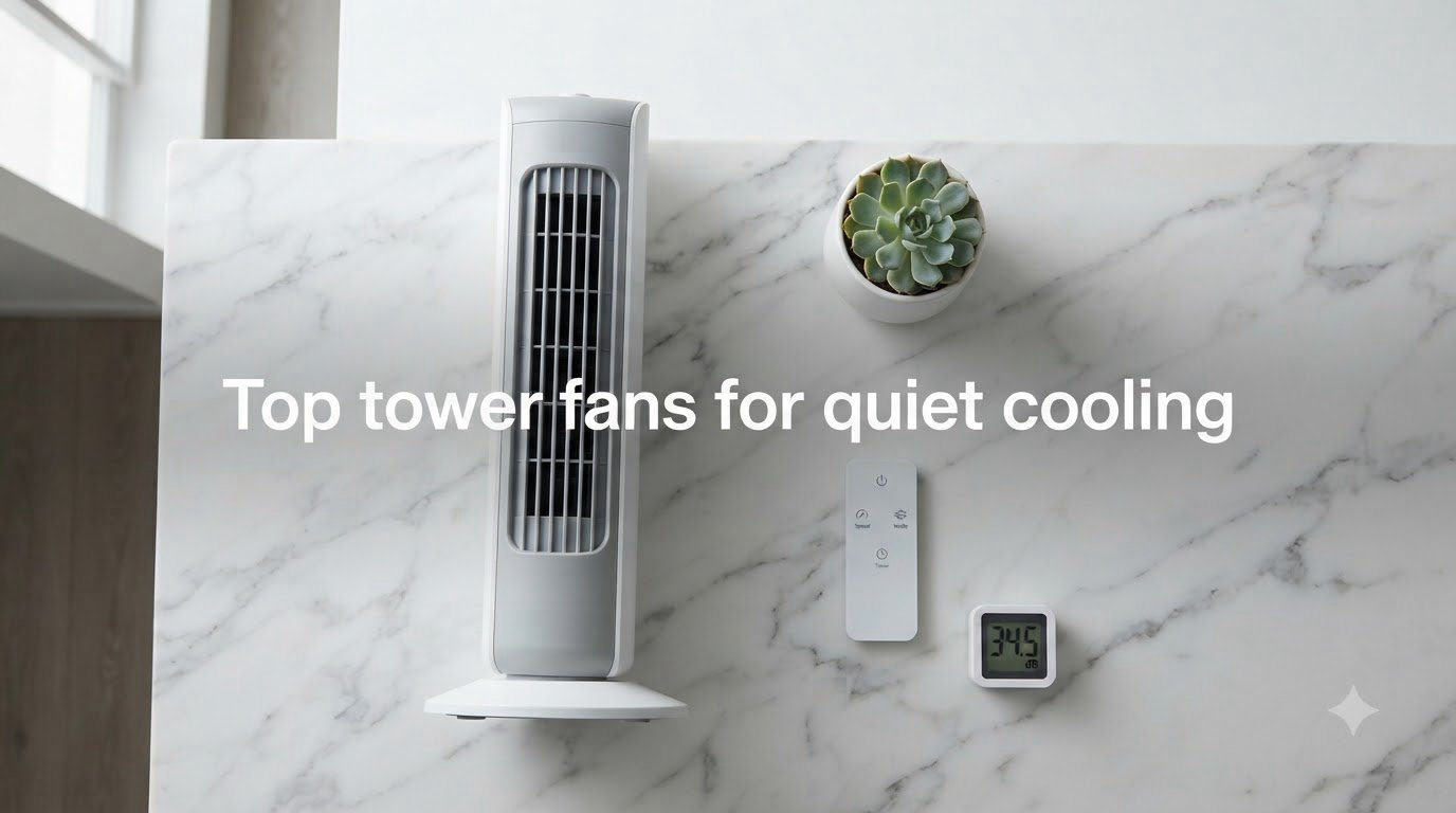 Top tower fans for quiet cooling