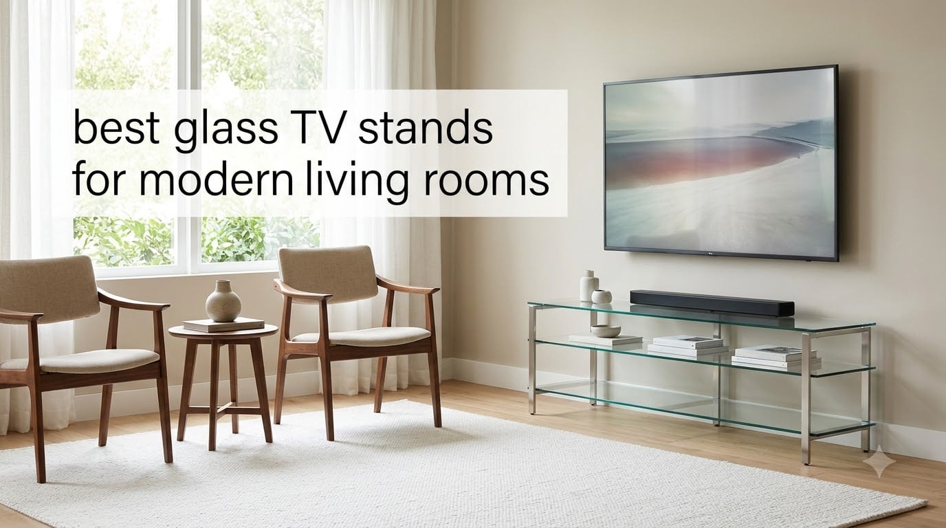 best glass TV stands for modern living rooms