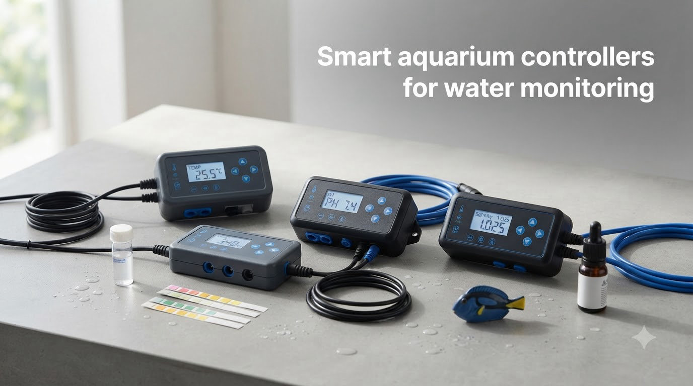 Smart aquarium controllers for water monitoring