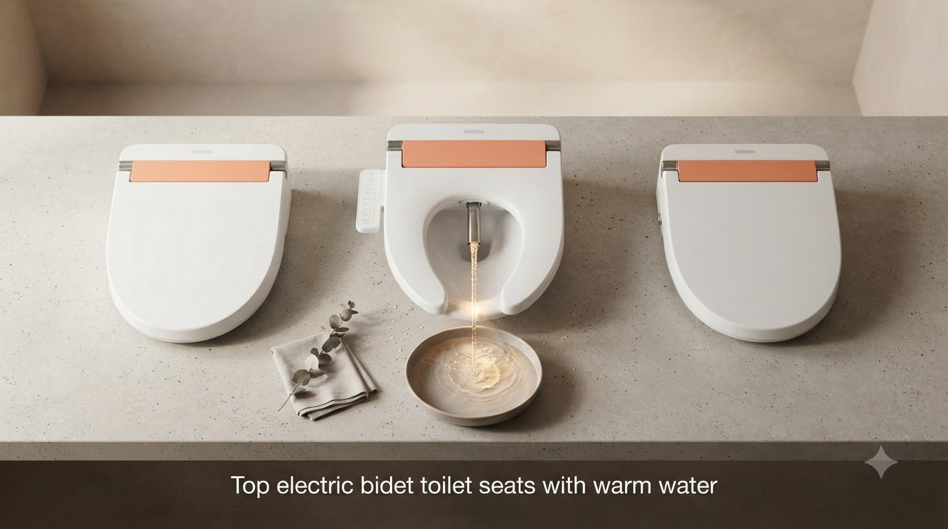 Top electric bidet toilet seats with warm water