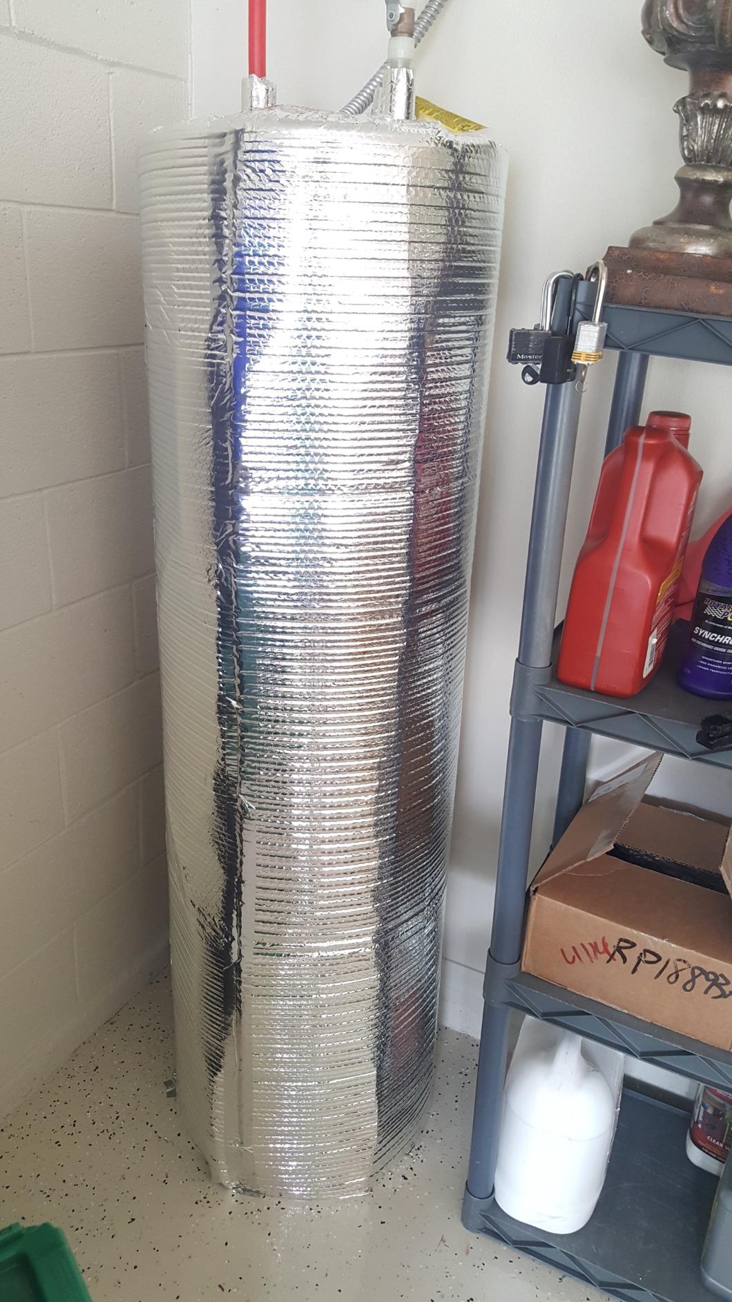 HOT WATER TANK HEATER INSULATION JACKET DIY 'PREMIUM' KIT :ENERGY SAVING REFLECTIVE FOIL FITS 40 GALLON/180 LITRES. MANUFACTURER OF THIS KIT FOR 27 YEARS. EXCLUSIVELY SOLD BY 'JR GLOBAL SALES' ONLY customer photo 2