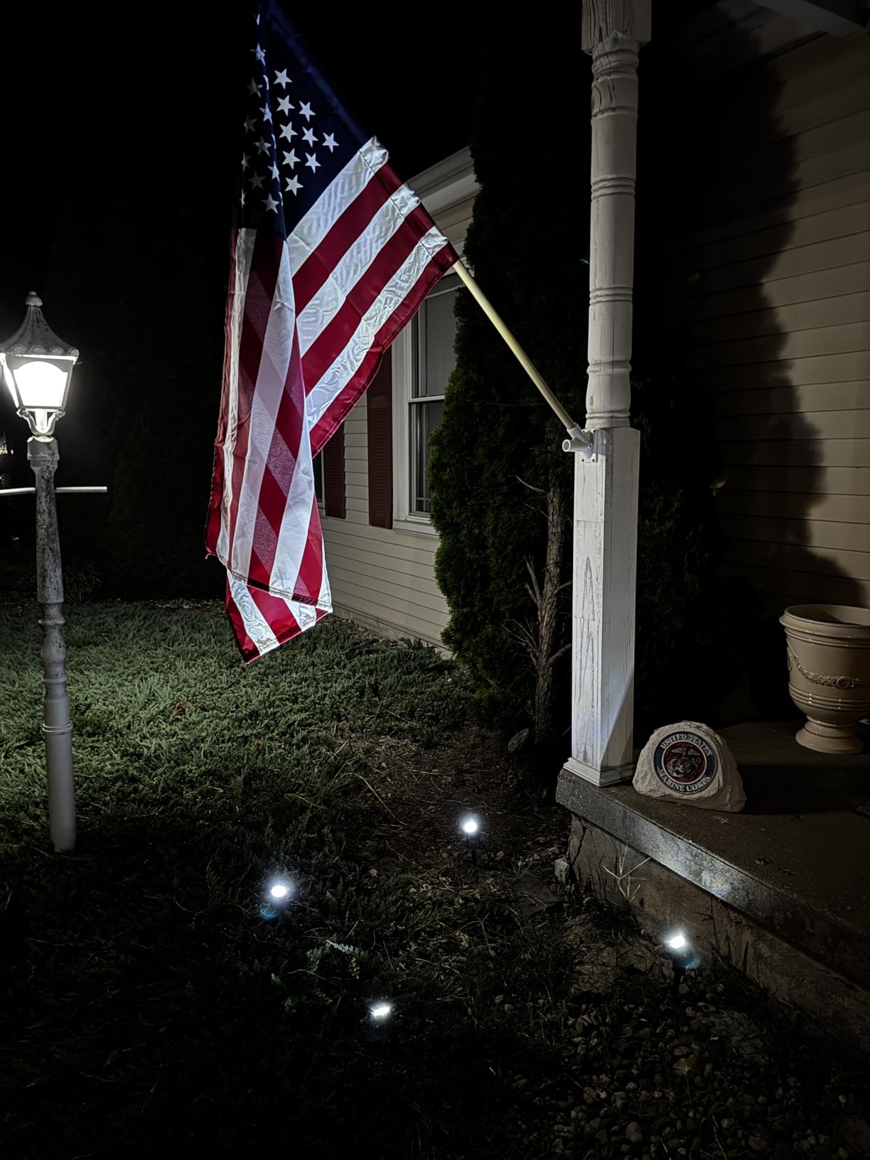 APONUO Metal Solar Spot Lights Outdoor with 9.8ft Cable Solar Powered Landscape Lighting Low Voltage IP65 Waterproof Auto On/Off for Outside Garden Yard Landscape Pathway Garage-Warm White(4-in-1) customer photo 2