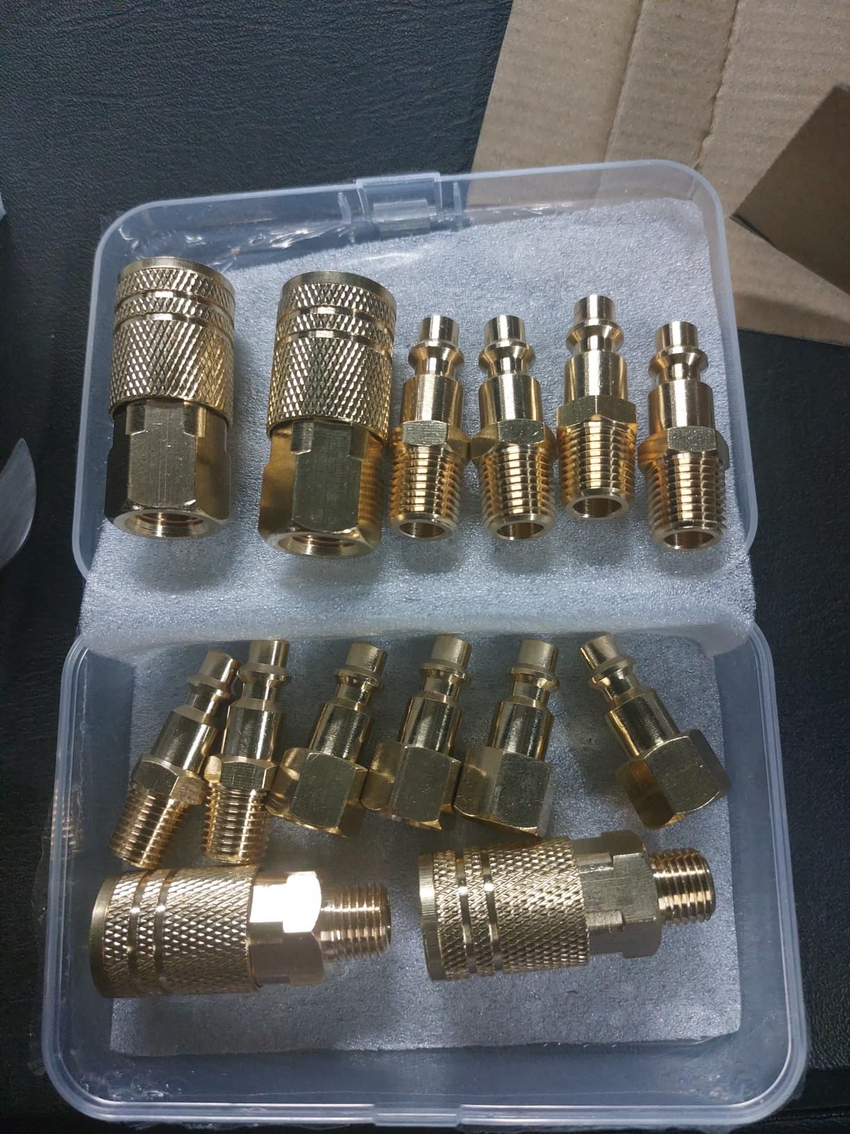 Amazon Basics Quick Connect Brass Air Coupler and Plug Kit, 1/4-Inch NPT Fittings, Air Compressor Accessories, 14 Count customer photo 2