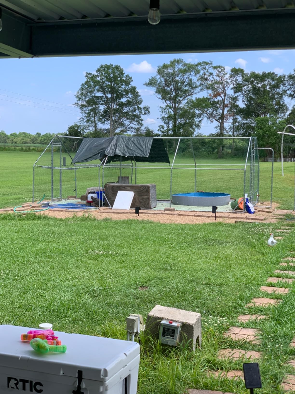 Large Metal Chicken Coop, 13.2x9.9x6.6ft Bold Chicken Pen with Spire Shape customer photo 2