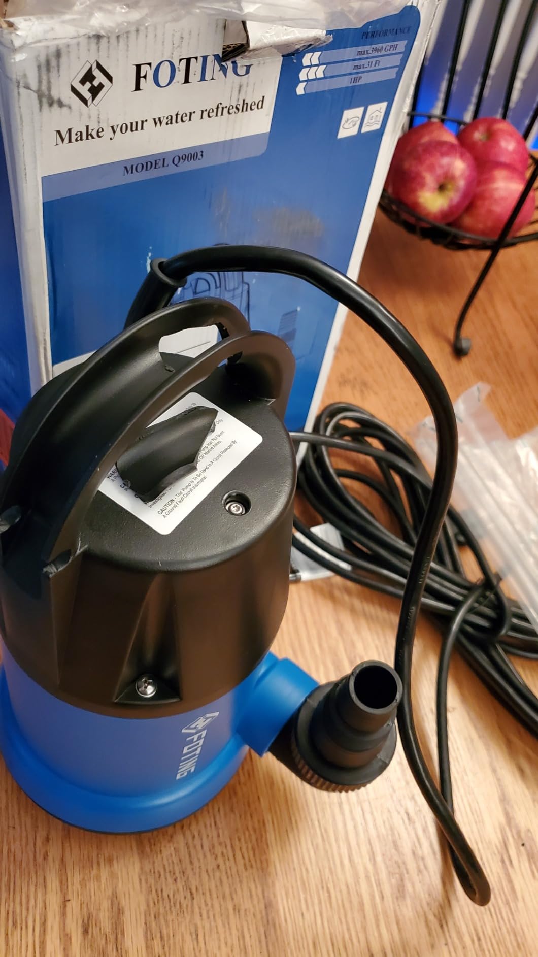 FOTING 1HP Sump Pump 4600GPH Clean/Dirty Submersible Water Pump customer photo 1