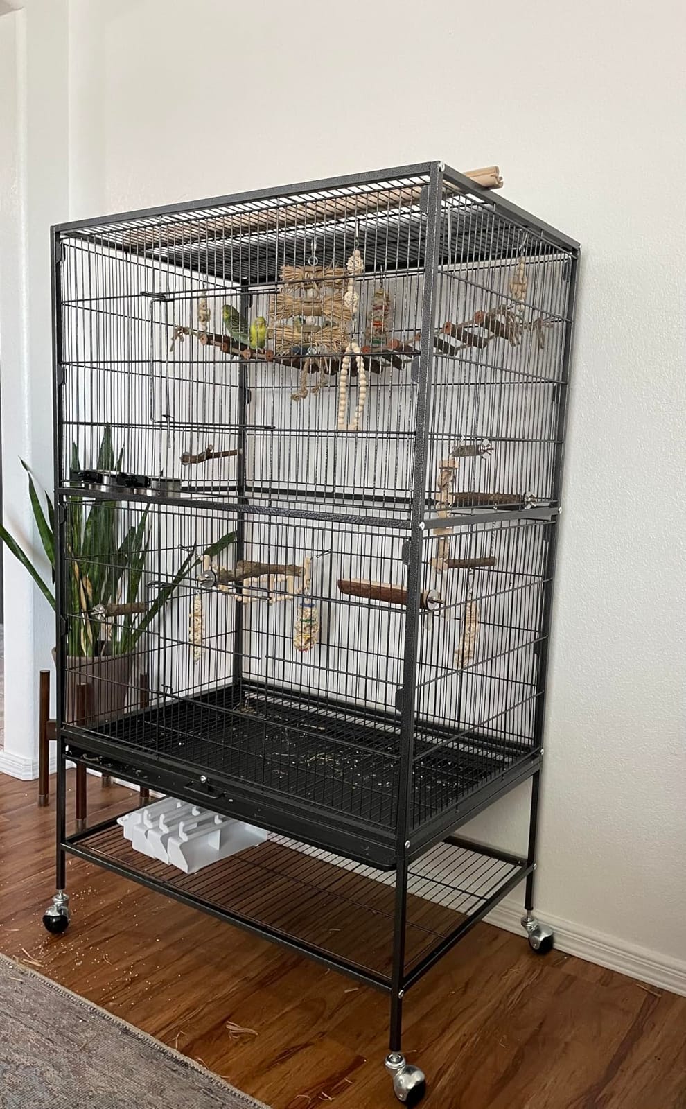 Topeakmart X-Large Parrot Cage Bird Cage with Rolling Stand for Medium Birds Cockatiels Quaker Green Cheek Sun Conure African Grey, 60.5inch customer photo 1