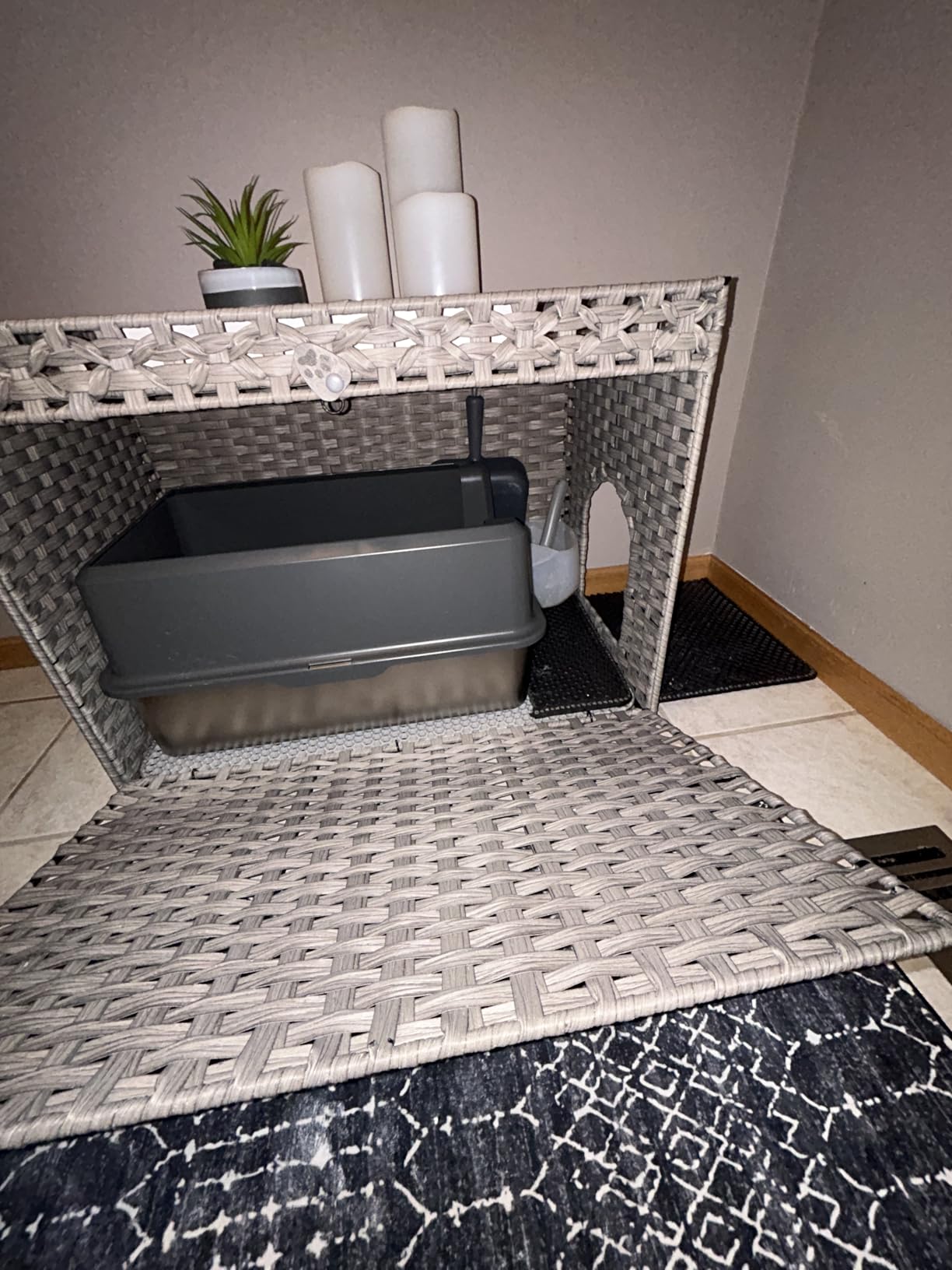 Cat Litter Box Enclosure with Door, Hidden Cat Washroom Furniture customer photo 1