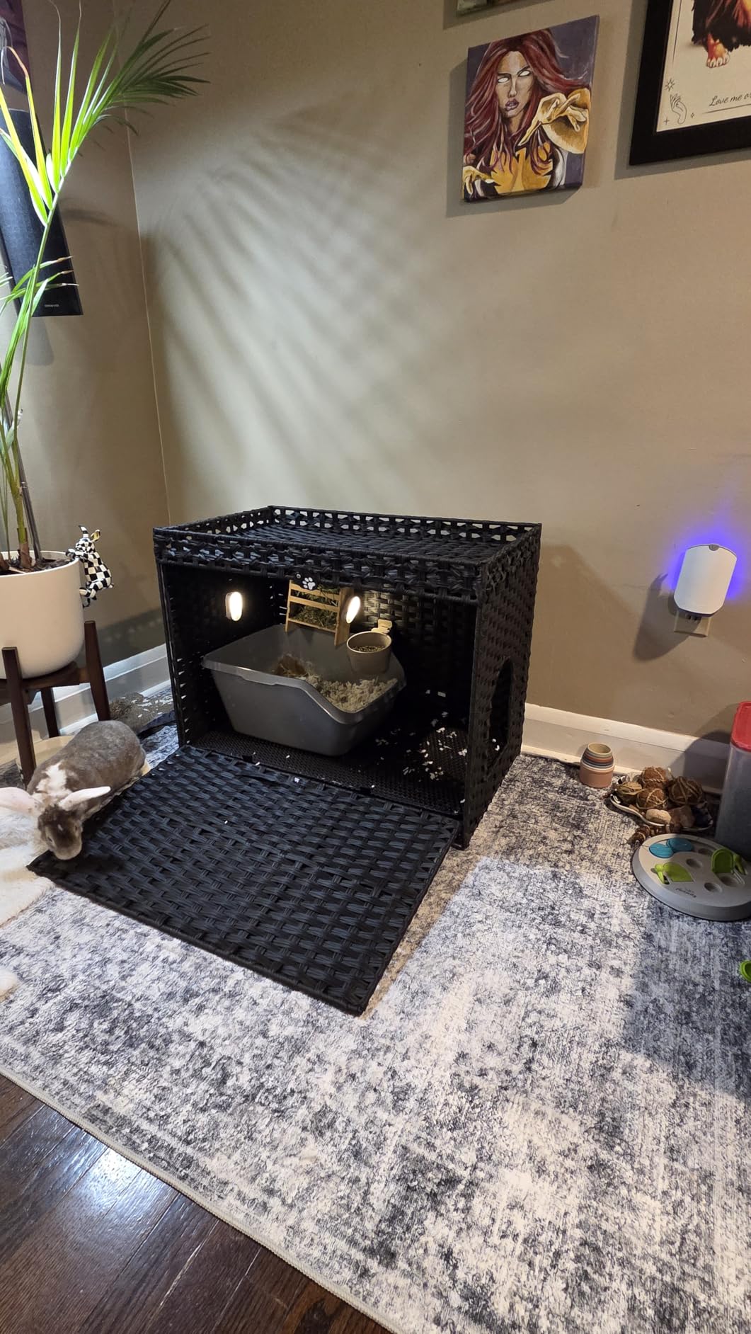 Cat Litter Box Enclosure with Door, Hidden Cat Washroom Furniture customer photo 2