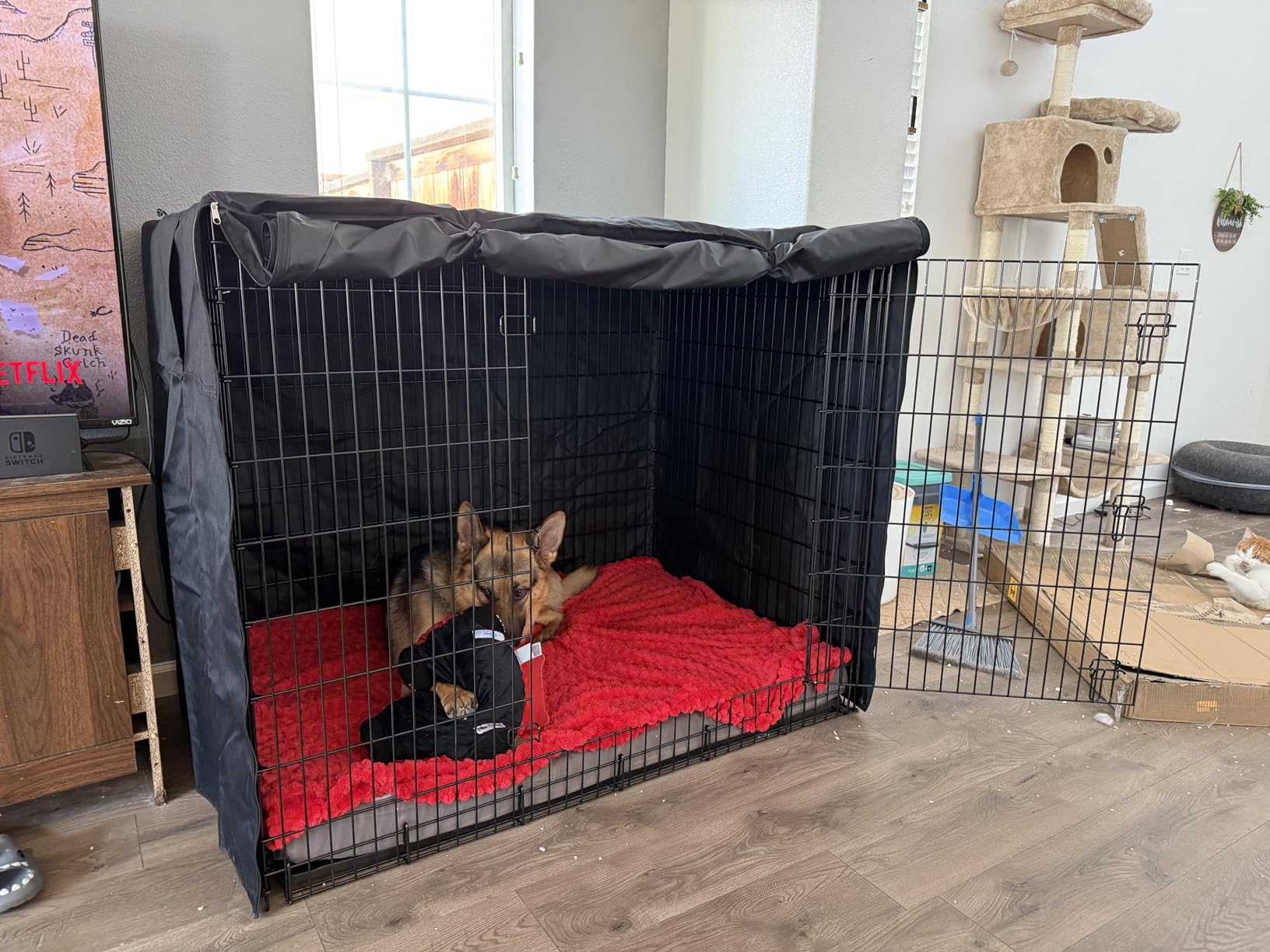 KSIIA Orthopedic Dog Bed for Large Dogs with Waterproof Lining, Grey, 35x22 customer photo 1