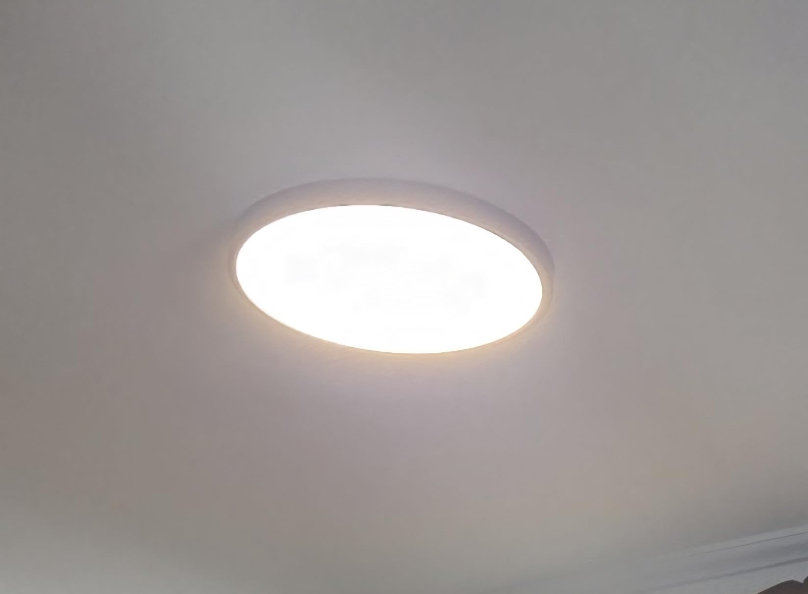 10 Inch LED Flush Mount Ceiling Light Fixture, Super Slim Flush Mount Light for Kitchen, Metal and Glass LED Ceiling Light for Low Ceiling, Hallway, Bathroom, Laundry, Brushed Nickel, 17W, 3000K customer photo 2