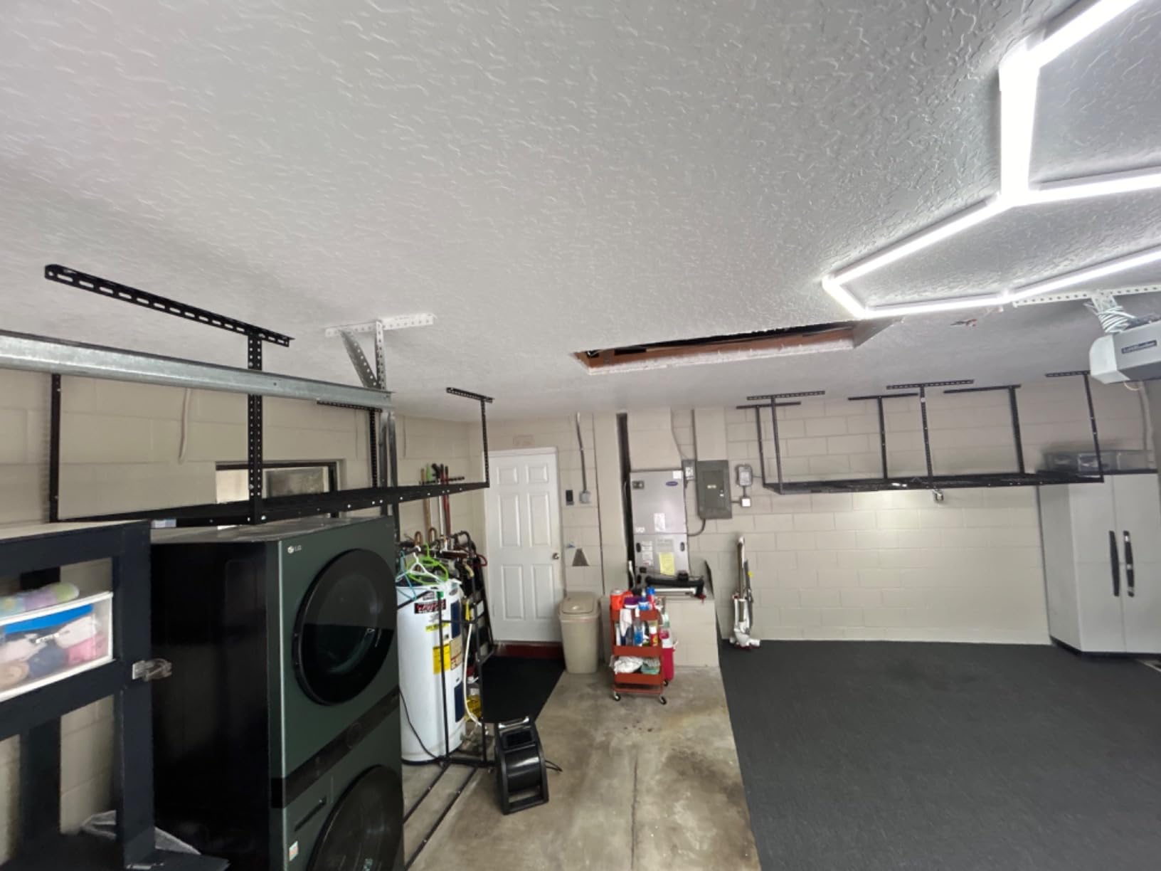 4x8ft Overhead Ceiling Garage Storage Rack, 750LBS Capacity, Black customer photo 1