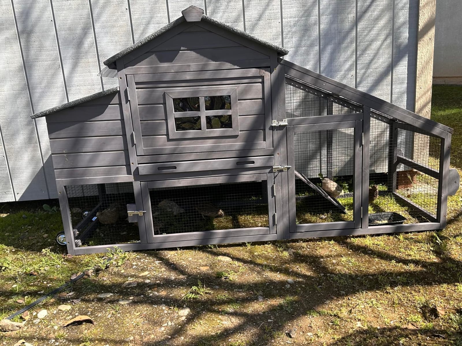 Aivituvin Chicken Coop Mobile Hen Coop, Large Poultry Cage with Wheels Outdoor Backyard Chicken House customer photo 1
