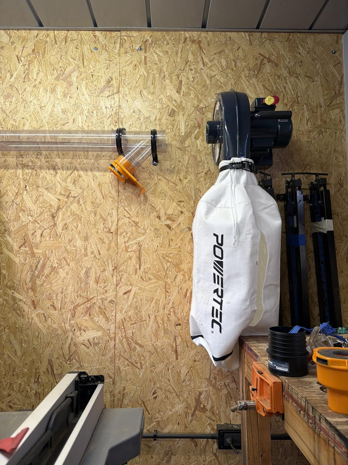 POWERTEC 1 HP Dust Collector with 1 Micron Dust Collector Bags and Mobile Base, Dust Collectors with 800 CFM for Woodworking Dust Collection System (DC1081) customer photo 1
