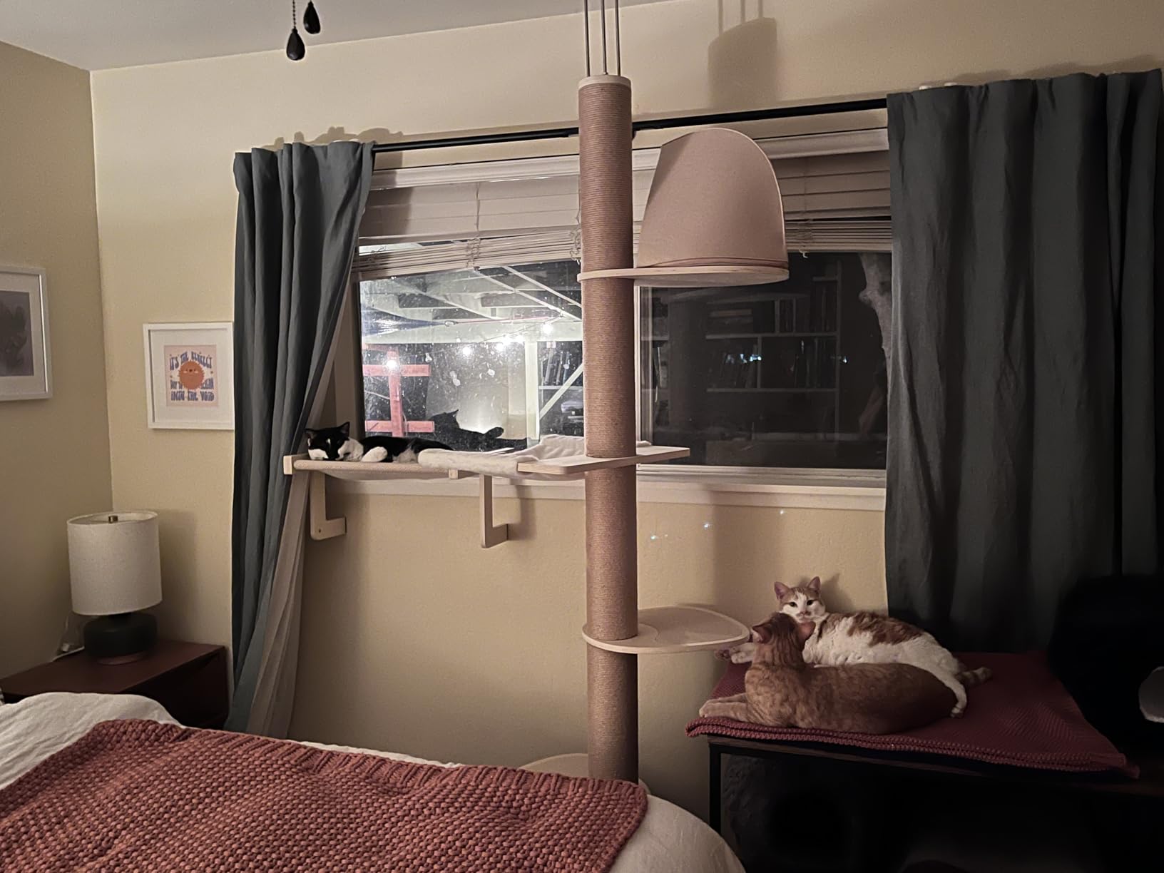 FUKUMARU Floor to Ceiling Cat Tree, 6-10 ft, 6 Level, Grey customer photo 2