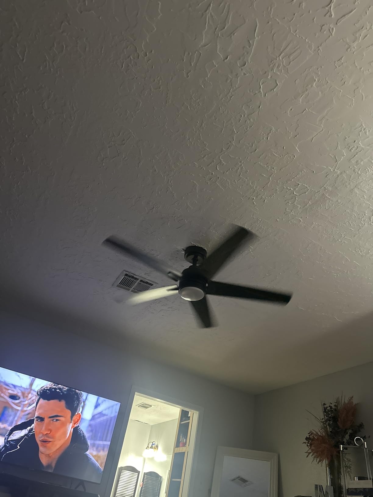 52 Inch Brushed Nickel Ceiling Fan with Light and Remote Control customer photo 1