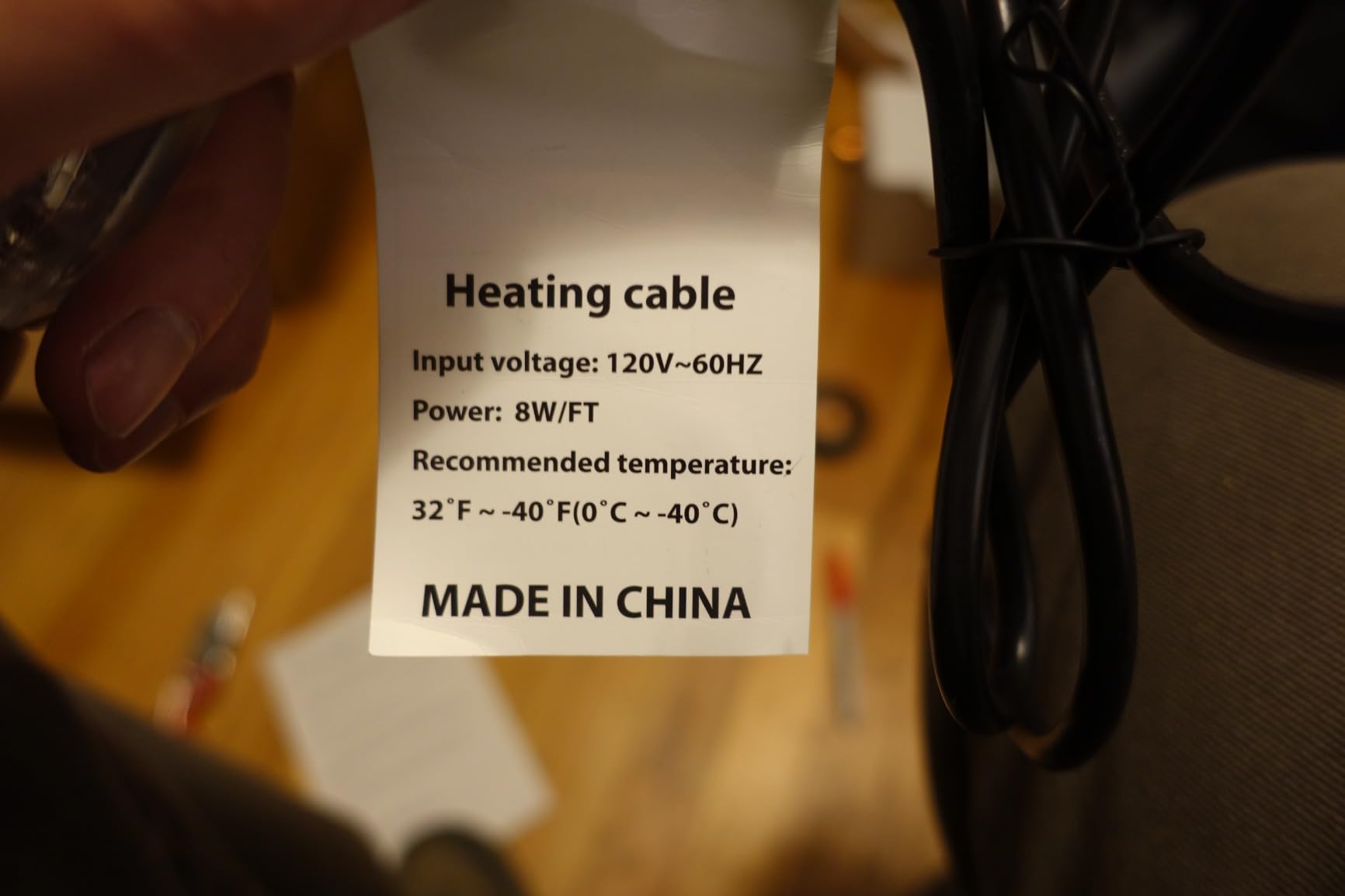 Heating Cable for Metal and Plastic Home Pipes, Energy-efficient, Self-Regulating Pipe Heat Tape for Water Pipes, Pipe Freeze Protection, Keeps Water Flowing at -40℉, ETL Listed,120V (100FT) customer photo 2