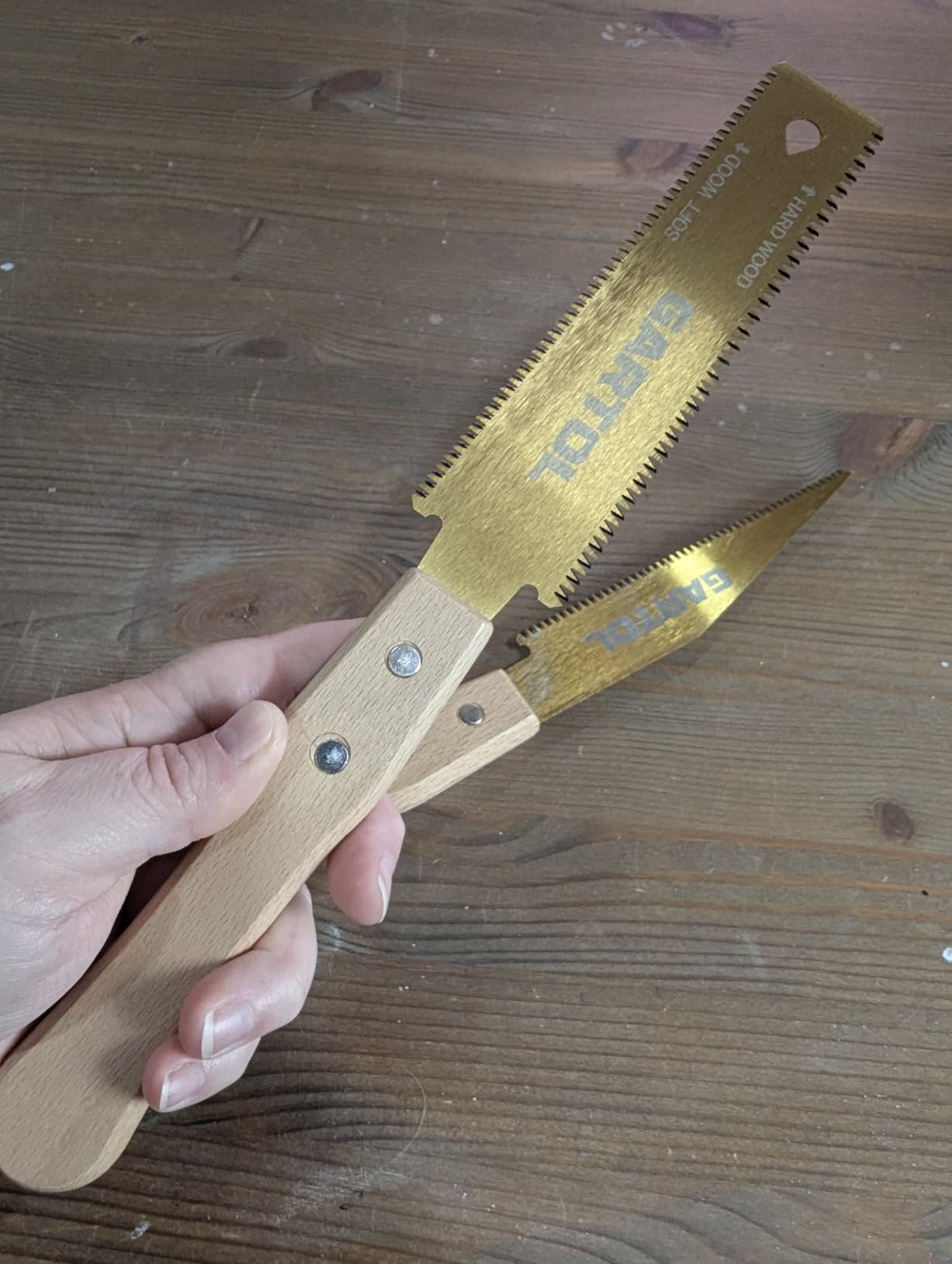 GARTOL Hand Saw for Wood Cutting, 2-Piece Japanese Pull Saw with 6-Inch Flush Cut & Double-Edged SK5 Flexible Blade & Wooden Handle, Precision Woodworking Tools for DIY, Crafting, Carpentry, Trim Work customer photo 2