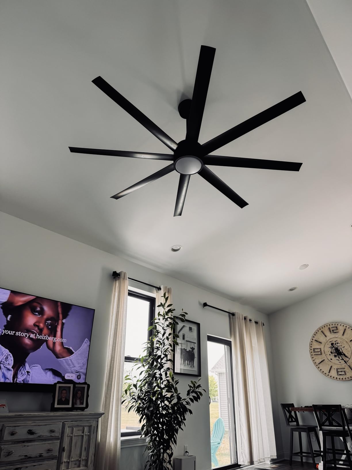 Conciseer Modern Ceiling Fans with Lights,52 Inch Ceiling Fans with Remote for Bedroom Living Room Kitchen, 18W 6CCT Dimmable,5 Blades 6 Speed Reversible Quiet DC Motor Black customer photo 1