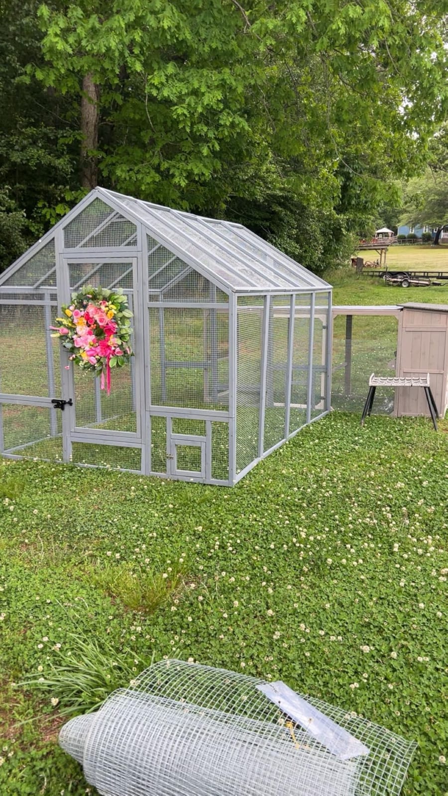 Large Wood Chicken Coop with Nesting Box for10-12 Chickens, Gray customer photo 1