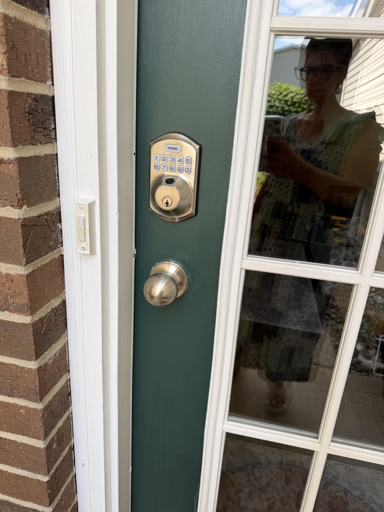 TEEHO TE012W WiFi Fingerprint Smart Door Lock for Front Door, Satin Nickle customer photo 2