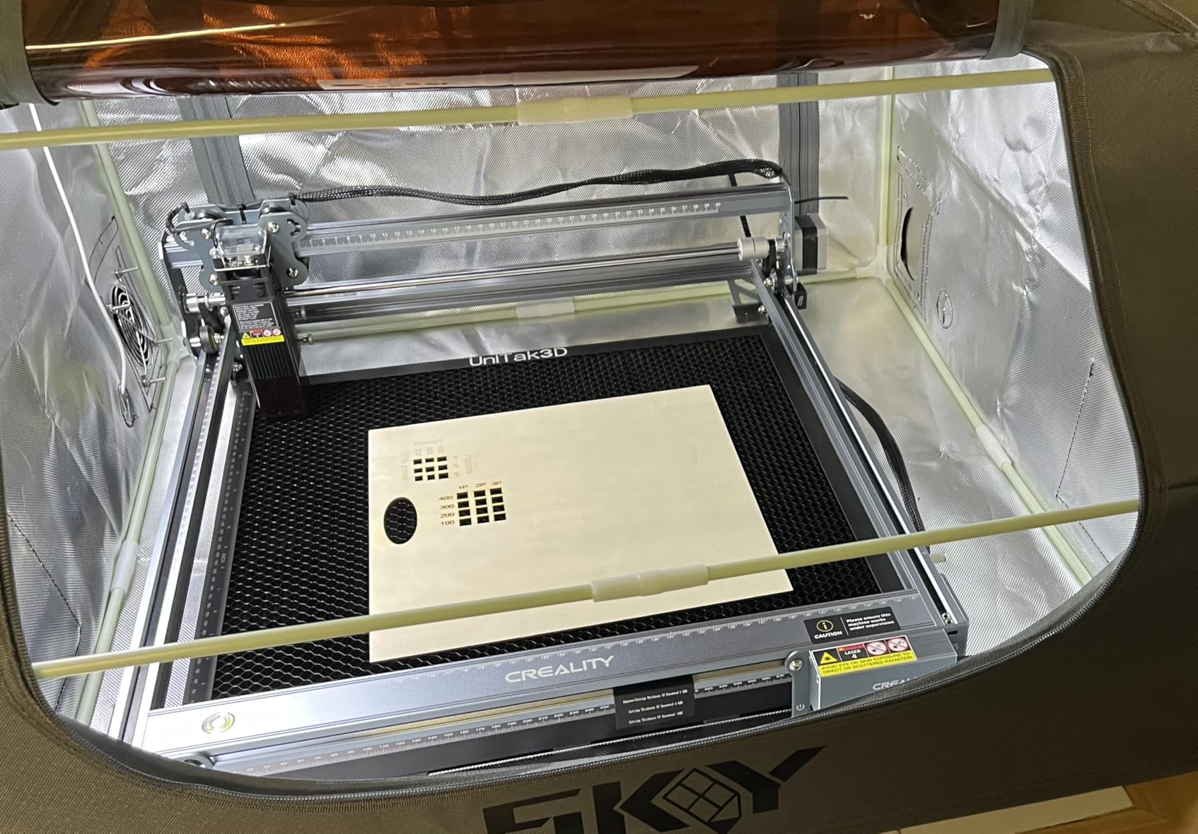 UniTak3D Honeycomb Laser Bed, Overall 300x300mm Working Area 10.24×10.24in customer photo 1