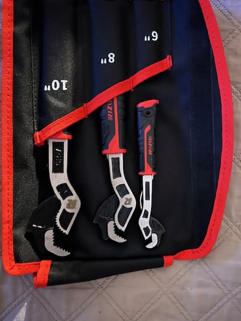 Rizom Pipe Wrench Set, 6” 8” 10” Self Adjusting Wrench, Plumbers Wrench with Self Tightening Function for 9/32”-1 3/8” (7-35mm) Pipe Fittings and Nuts customer photo 1